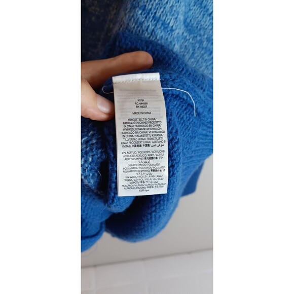 Boden Fluffy Blue Ombre Oversized Cardigan Sweater Wool Alpaca Sz Large - Picture 3 of 5